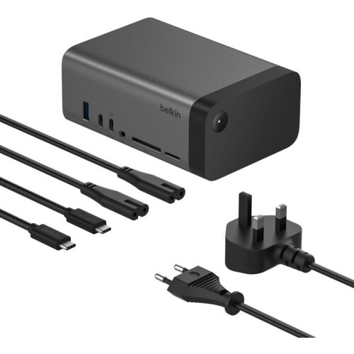 Belkin Connect - USB audio en video-hub - 1x Ethernet 1Gbps 2x HDMI 1x USB-C 1x USB 3.2 Gen2 - Grijs