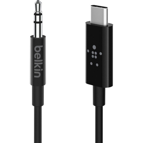 Belkin RockStar - 3.5mm Audio Cable met USB-C - Hoge geluidskwaliteit - Zwart