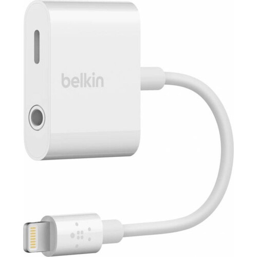 Belkin RockStar - 3,5mm-audio- en oplaadadapter - Muziek luisteren en opladen - Wit Tweedehands
