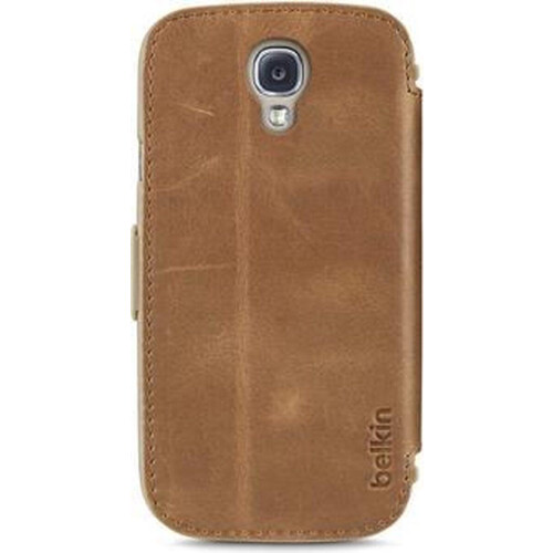 Belkin Galaxy S4 - Premium Leather Folio - Flip cover - Bruin