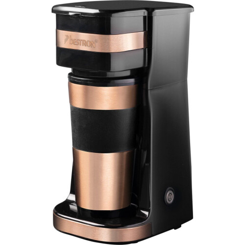 Bestron ACM112CO - Koffiezetapparaat - Thermosbeker 420 ml - 750 Watt - Koper/Zwart (2 koppen)