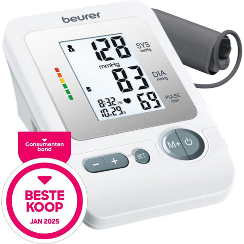 Beurer BM 26 - Bloeddrukmeter Bovenarm - Beste Koop Consumentenbond (2025) - Herkent Hartritmestoornissen - Manchet 22-35 cm - Voor 4 Gebruikers