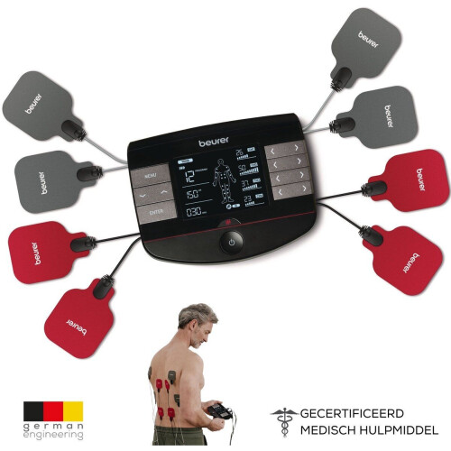 Beurer EM 89 Heat - EMS Trainer - 4-in-1 TENS Massage Warmte - 64 Programma’s - 8 Elektroden - Oplaadbaar