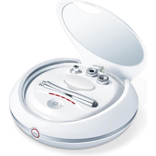 Beurer FC 100 Pura Derma Peel - Gezichtsborstel - Microdermabrasie - 3 opzetkoppen - Spiegel - 5 standen