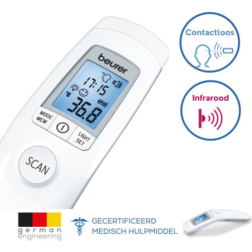 Beurer FT 90 - Contactloze Thermometer - Voorhoofdmeting in Seconden - Medisch Gecertificeerd - Incl. Opbergbox