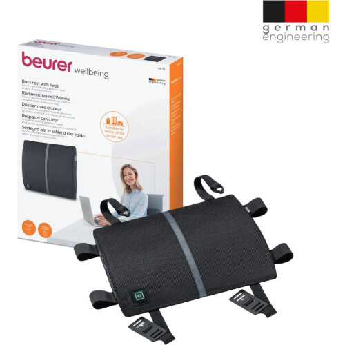 Beurer HK 70 - Elektrische Rugsteun met Warmte - Ergonomisch Warmtekussen voor Auto&Bureau - Snelle Opwarming - Automatische Uitschakeling