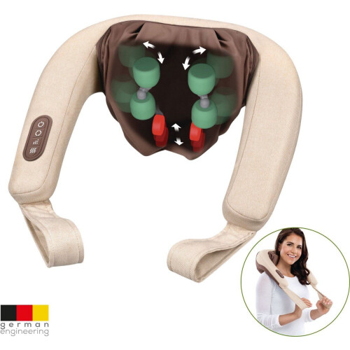 Beurer MG 153 - 4D Shiatsu Massageapparaat - Nek Rug Schouders Bovenbenen Met Verwarming 4 Kneedrollen 2 Knijpkoppen