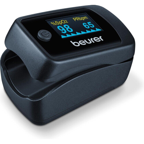 Beurer PO 45 - Saturatiemeter - 3-in-1 Zuurstofgehalte Hartslag Perfusie - Wit/Grijs Tweedehands