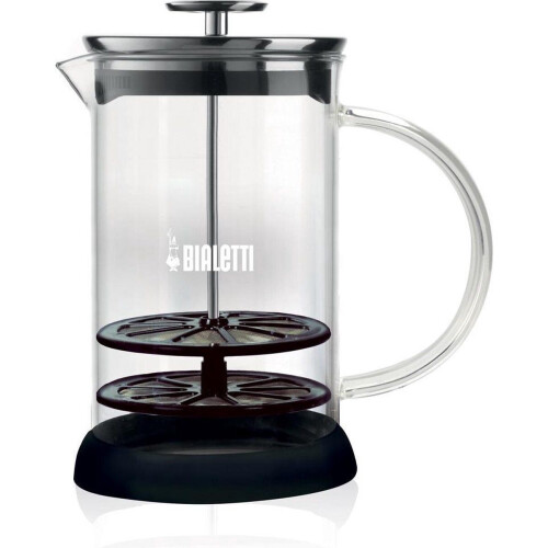 Bialetti Melkopschuimer - Glas - 2-laags zeef - 22 cm hoog Tweedehands