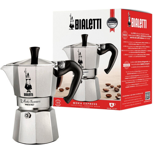 Bialetti Moka Express - Percolator - 6 kops - Aluminium (270ml)