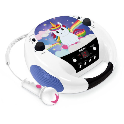 Bigben Eenhoorn - Draagbare CD-Speler met Microfoon - Blauw