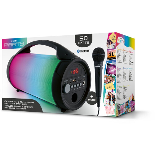Bigben Party Lite - Draadloze speaker met LED-verlichting - 50W - 1200mAh batterij Tweedehands