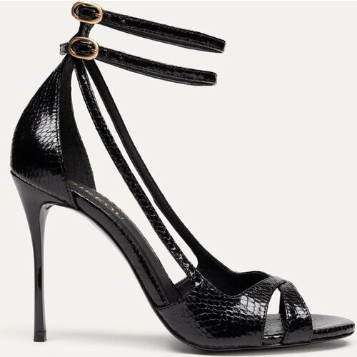 BIKKOU dames vegan Sandalen Met Hoge Hak Dancing In The Club Zwart Tweedehands