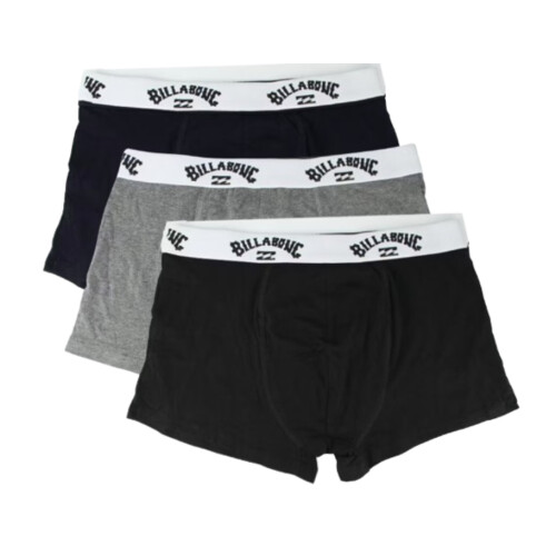 Billabong Boxershorts - 3-pack - 95% katoen 5% elastaan - zwart blauw wit (3-pack)