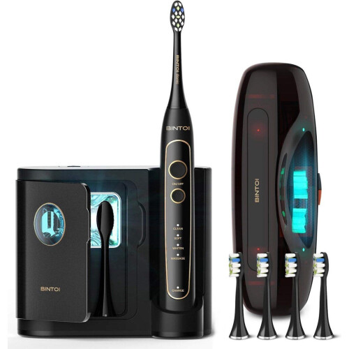 Bintoi® iSonic UV D600 - Elektrische Tandenborstel - UV-Sterilisator - Zwart/Goud