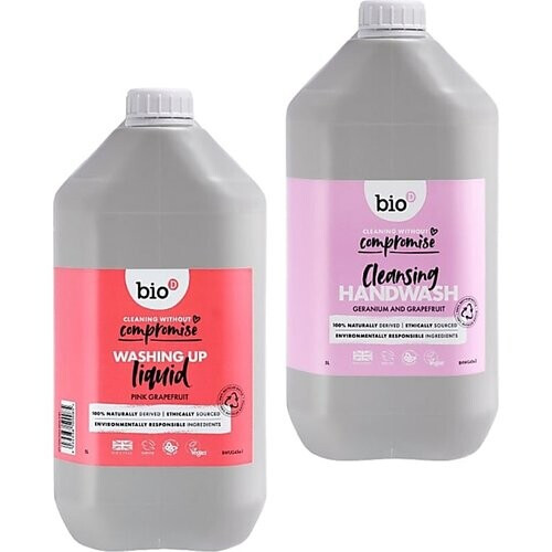 Bio-D Handzeep & Afwasmiddel Roze Grapefruit 5L Refill Bundel Tweedehands