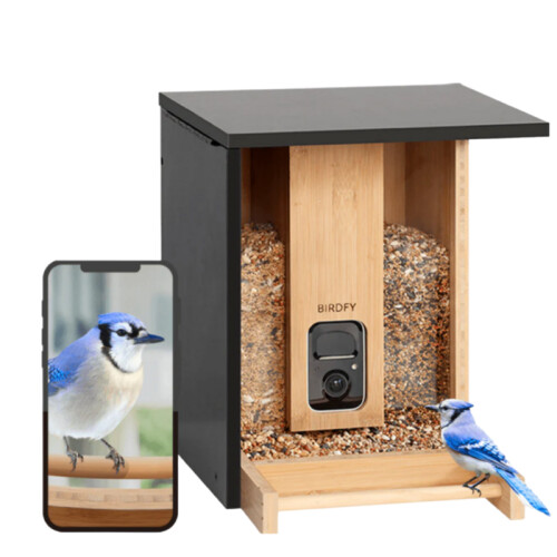 BIRDFY Bamboo 7 - Vogelvoederhuisje - Camera AI 7 dagen - Wit Tweedehands