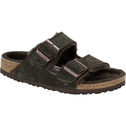 Birkenstock Arizona VL Lammfell - Pantoffels - Narrow - Mocha - Maat 38