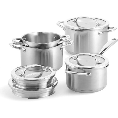 BK Twist - Kookpannenset 4-delig - Roestvrij staal met afgietsysteem - Silver Tweedehands