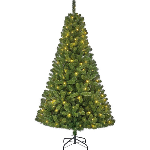 Black Box Trees Charlton - Kunstkerstboom met LED Verlichting - H215 xØ127 cm - Groen Tweedehands