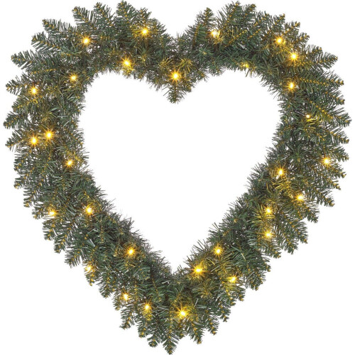 Black Box Trees - Kerstkrans Hart LED Verlichting - Ø60 cm - Groen Tweedehands