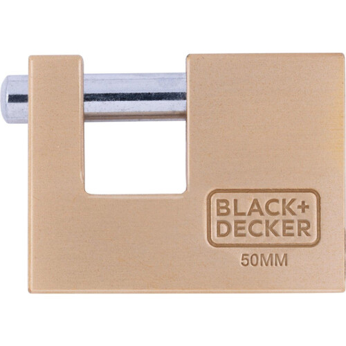 BLACK+DECKER Hangslot - 50mm - Incl. 3 Sleutels - Massief Messing Tweedehands
