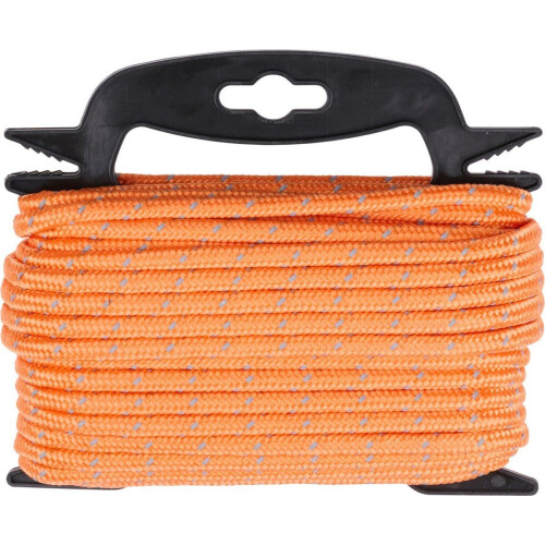 BLACK+DECKER Spanband met Oproller - Sjorband 20 Meter - 6MM - Nylon - Oranje