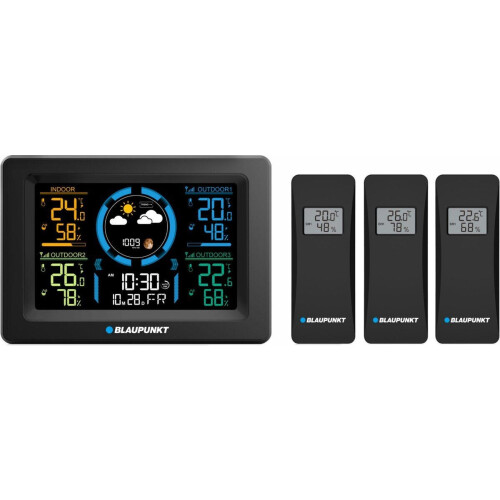 Blaupunkt WS40BK - Weerstation - 4 sensoren - Zwart Tweedehands