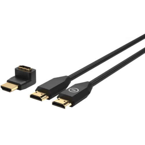 BlueBuilt HDMI Kabel 4K 50Hz Nylon 2 Meter + 90° adapter, Tweedehands