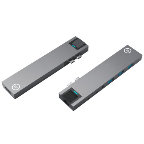BlueBuilt Usb C 8 in 1 Macbook Docking Station Space Grey,,