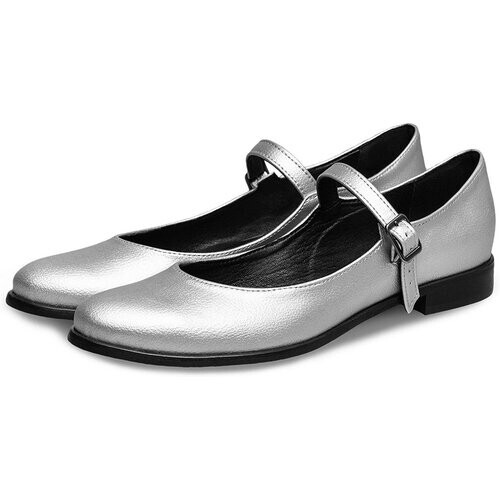 BOHEMA dames vegan Ballerina's Mary Jane Pumps Zilver Tweedehands