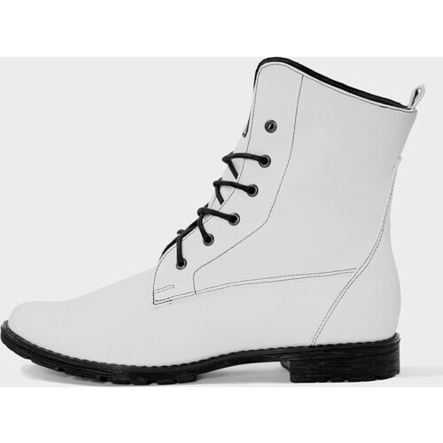BOHEMA dames vegan Boots Workers No 2 Wit Tweedehands