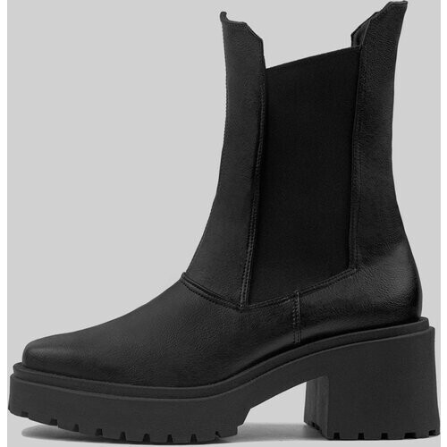 BOHEMA dames vegan Chelsea Boots Squared Zwart Tweedehands