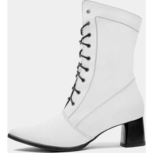 BOHEMA dames vegan Hoge Veterlaarzen Bohema Wit Tweedehands