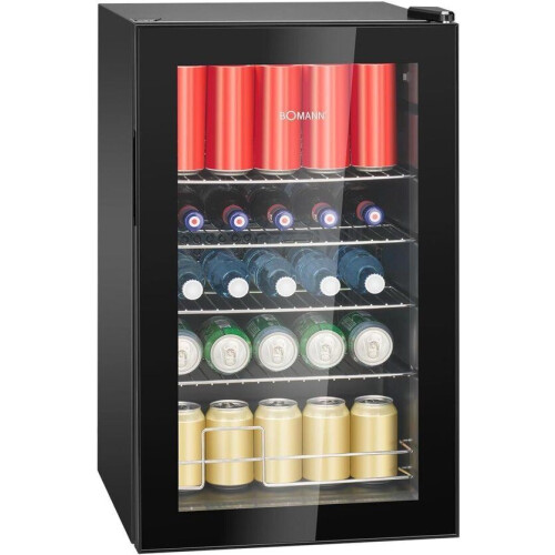 Bomann KSG 7287 Drankkoelkast, 63 liter, traploos regelbaar + 3-10°C, flessenkoelkast met glazen de
