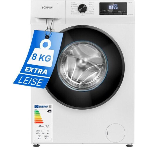 Bomann WA 7185 W Wasmachine - 8KG - 1400 toeren - 15 programma's - Stoomfunctie - Energieklasse A -