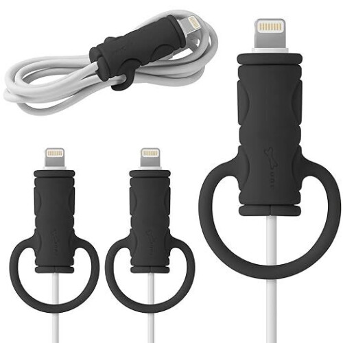 Bone Kabelbescherming, 3 stuks Silicone Kabelslang voor Lightning iPhone Oplaadkabel
