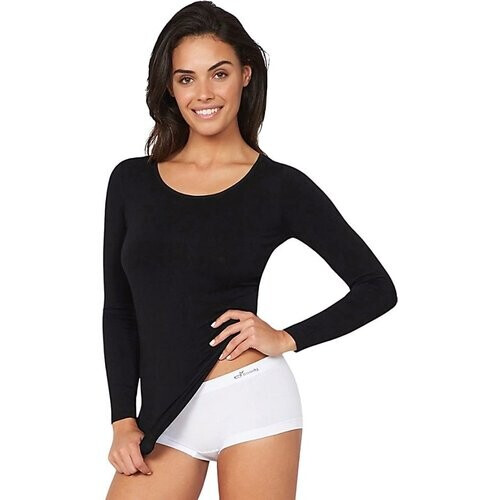 Boody Dames Top Lange Mouw - Zwart L Tweedehands