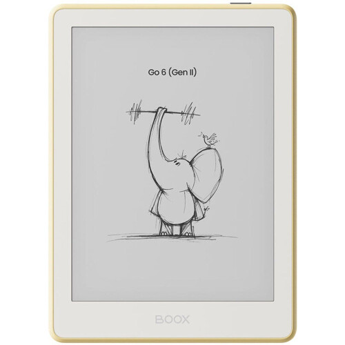 BOOX Go 6 (Gen II) - 6'' e-Reader – Geel - 300 PPI ePaper, Android, Google Play Store, 3 GB RAM, 32 GB opslag, microSD, verstelbare frontverlichting,