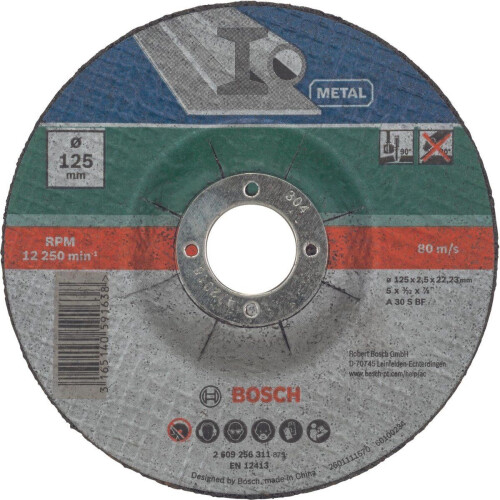Bosch 2609256311 - Doorslijpschijf Metaal - 125 x 2.5 mm Gebogen Tweedehands