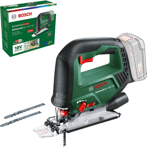 Bosch AdvancedSaw 18V-140 - Accudecoupeerzaag - 3x T144D zaagblad - Syneon Technology - Stofafzuiging (3 stuks) Tweedehands