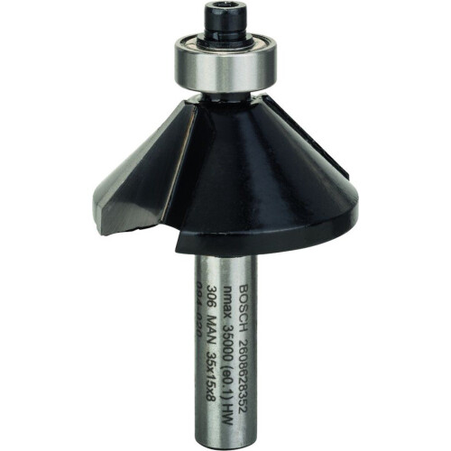 Bosch - Fasefrezen 8 mm - Afschuinen met aanloopkogellager - 45°