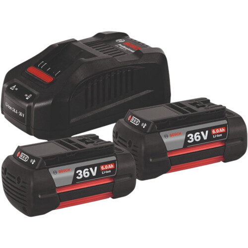 Bosch GBA 36V 6.0 Ah - Starterset met GAL 3680 CV Professional - Weerbestendig en lange levensduur (2 stuks) Tweedehands