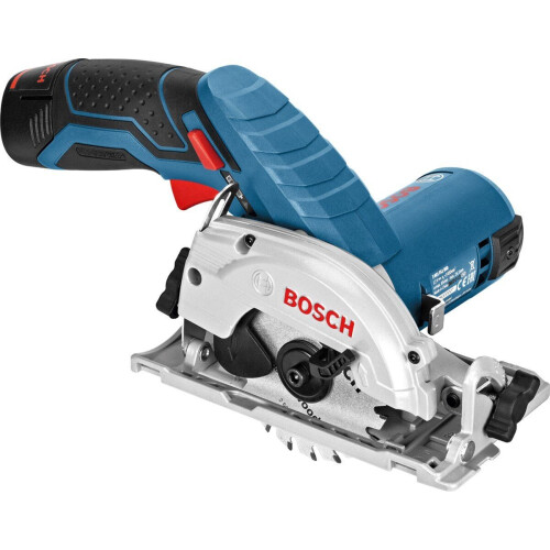 Bosch GKS 10,8 V-Li - Cirkelzaag - Afzuigaansluiting en schuine zaagsnedes - Blauw
