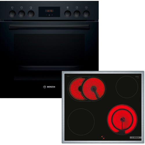 BOSCH HND211LB2 - Inbouw oven-kookplaatset - 3D-hetelucht 66L - Zwart/RVS