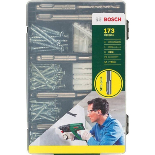 Bosch SDS Plus Bevestigingsset - 173 delig - 4 SDS plus-borenØ 5-8 mm