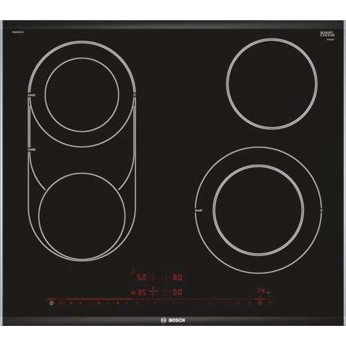 Bosch Serie 8 PKM675DP1D - Ingebouwd Keramisch kookplaat - 4 zones - Zwart/RVS Tweedehands