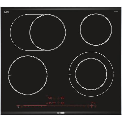 BOSCH Serie 8 PKN675DP1D - Kookplaat - Inbouw - Glaskeramiek - 606 mm - Zwart/Roestvrijstaal Tweedehands