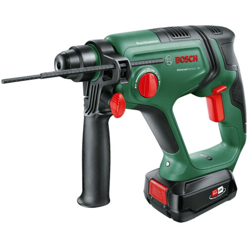 Bosch Universal Hammer - Akku-Bohrhammer 18 V 2,5 Ah Li-Ion - Pneumatisch hamermechanisme 2,0 J Tweedehands