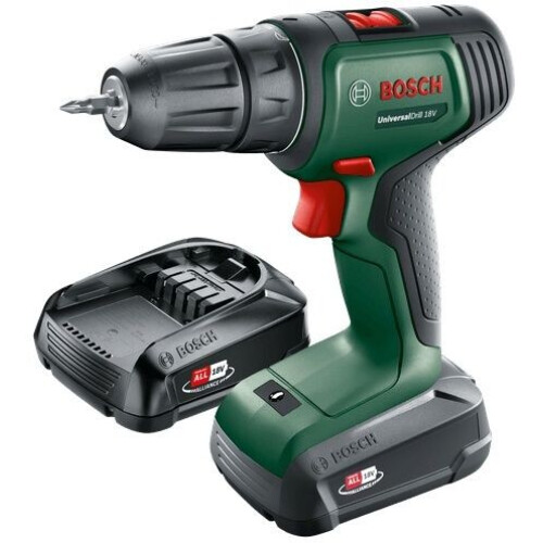 Bosch UniversalDrill 18V - Hamerboor - Draagtas - Zwart Groen